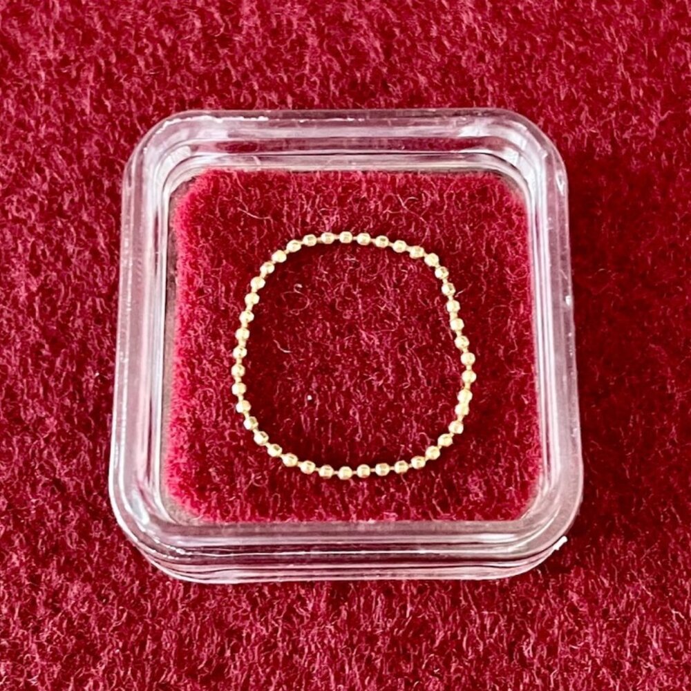 Minimal Allure 14K Solid Gold Chain Ring Size 6